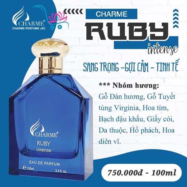 Nước Hoa Charme Ruby Intense 100ml Nam Chính Hãng