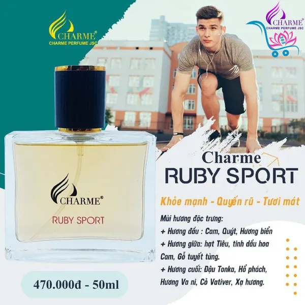Nước Hoa Charme Ruby Sport 50ml Nam Chính Hãng