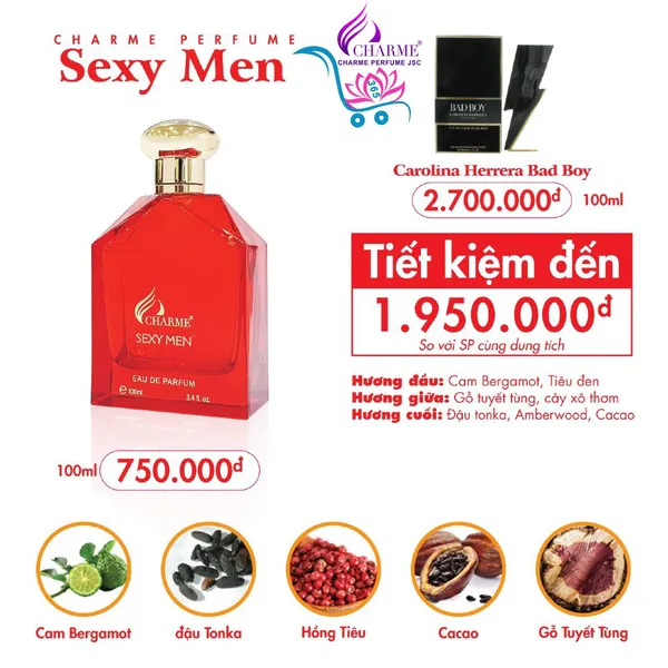 Nước Hoa Charme Sexy Men 100ml Nam Chính Hãng