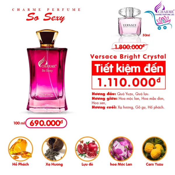 Nước Hoa Charme So Sexy 100ml Nữ Chính Hãng