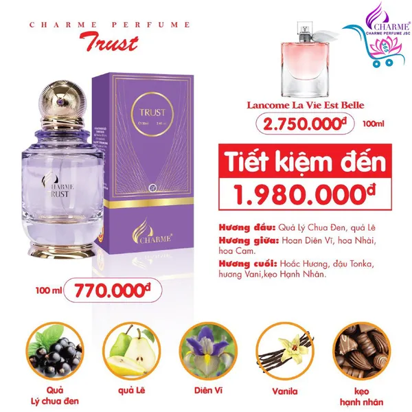 Nước Hoa Charme Trust 100ml Nữ Chính Hãng