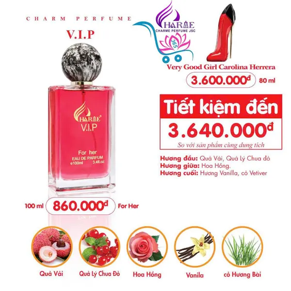 Nước Hoa Charme V.I.P 100ml Nữ Chính Hãng