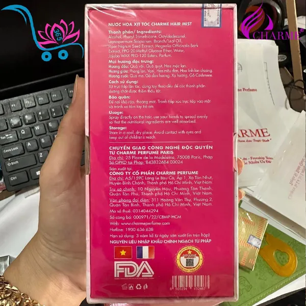 Nước Hoa Xịt Tóc Charme Hair Mist 30ml Nữ Chính Hãng