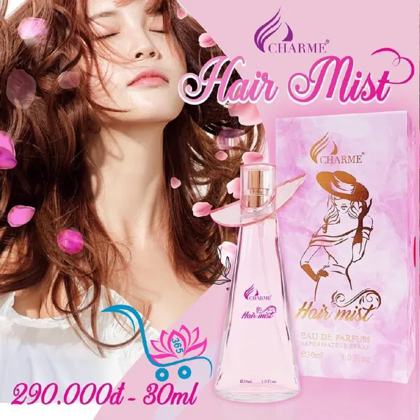 Nước Hoa Xịt Tóc Charme Hair Mist 30ml Nữ Chính Hãng