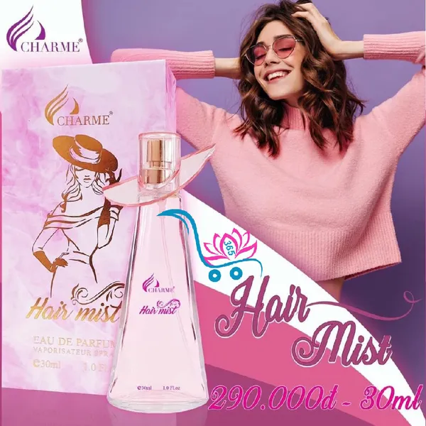 Nước Hoa Xịt Tóc Charme Hair Mist 30ml Nữ Chính Hãng