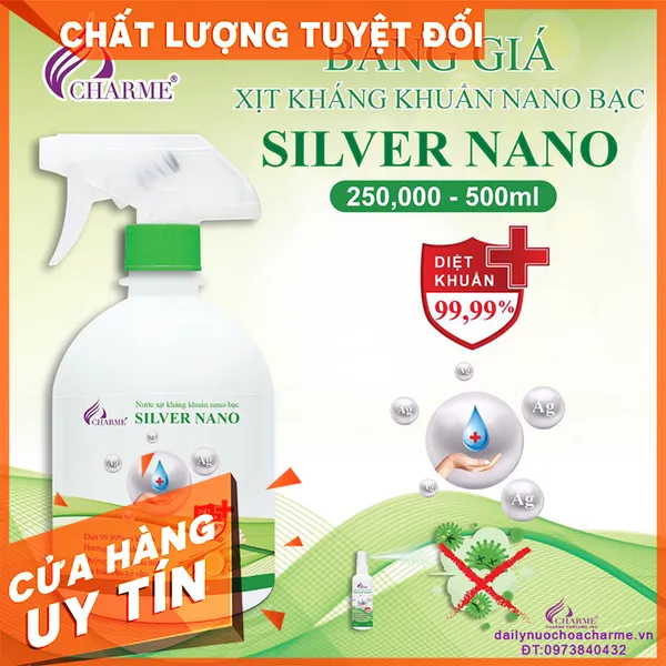 Xịt Kháng Khuẩn CHARME SILVER NANO 500ml