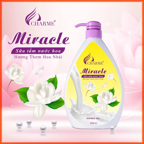 Sữa Tắm Nước Hoa Charme Miracle 1000ml Cho Nữ Hương Hoa Nhài