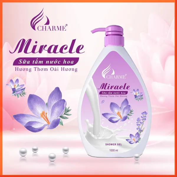 Sữa Tắm Nước Hoa Charme Miracle 1000ml Cho Nữ Hương Lavender