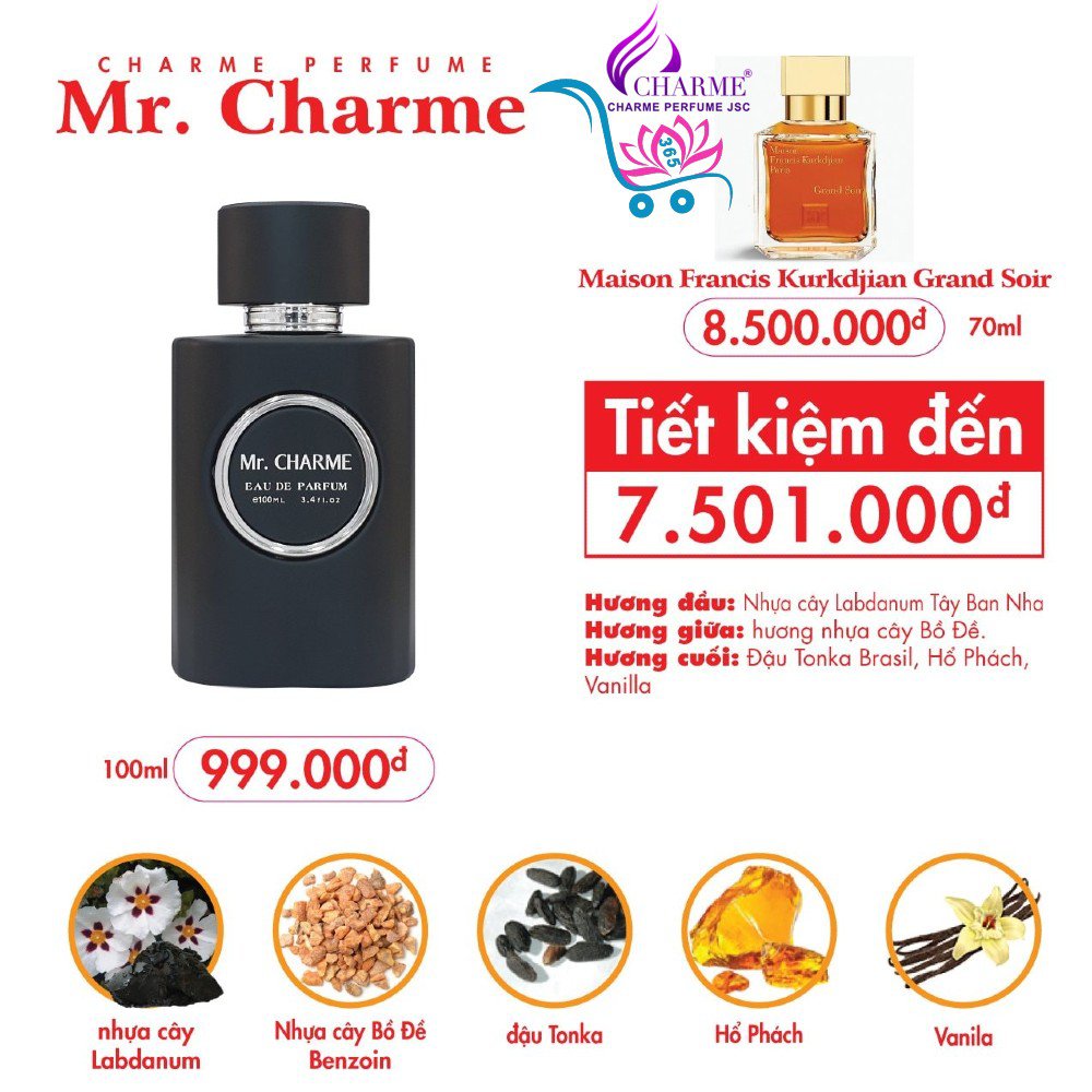 Nước Hoa Charme Mr. Charme 100ml Nam Chính Hãng✔️Tặng Quà Hot