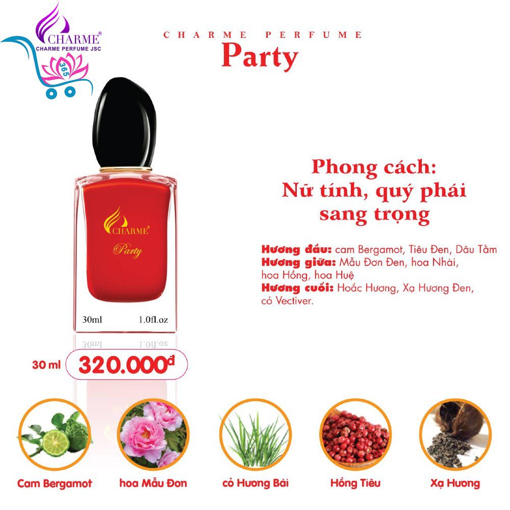 Nước Hoa Charme Party 30ml Nữ Chính Hãng✔️Tặng Quà Hot