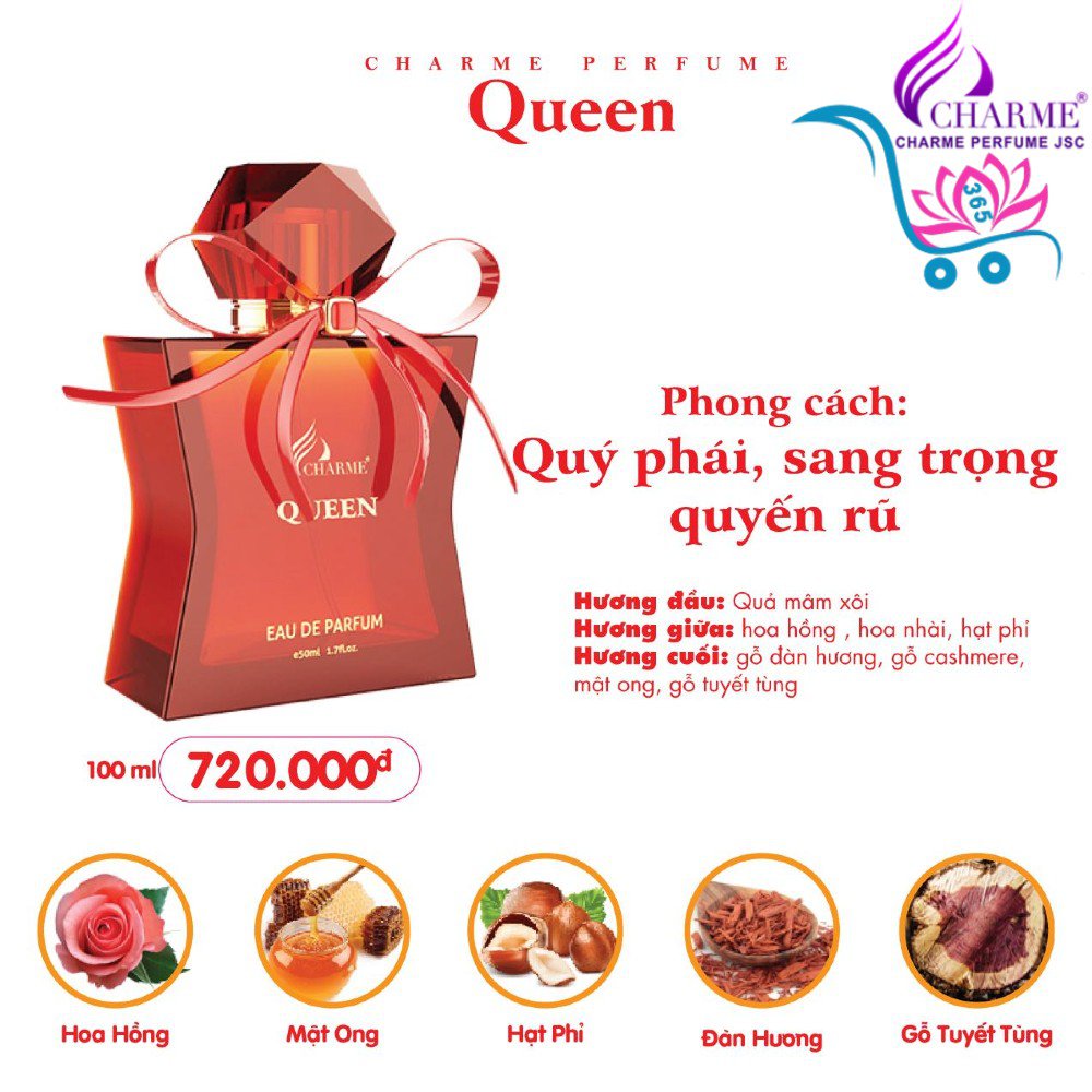 Nước Hoa Charme Queen 100ml Nữ Chính Hãng✔️Tặng Quà Hot