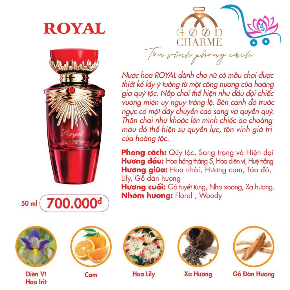 Nước Hoa Good Charme Royal 50ml Nữ Chính Hãng✔️Tặng Quà Hot