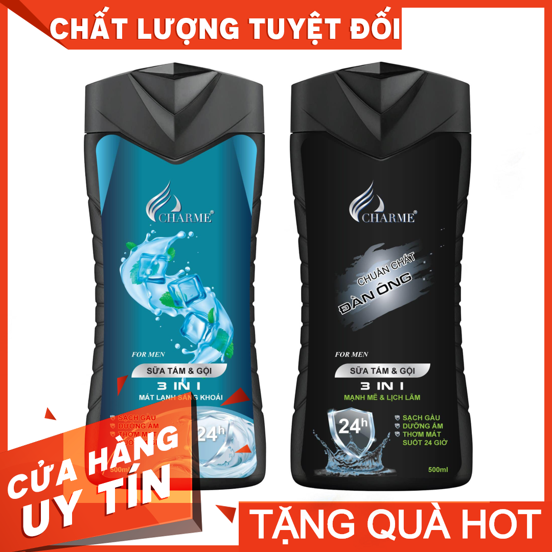 Sữa Tắm Gội Charme Cho Nam 500ml Chính Hãng✔️Tặng Quà Hot