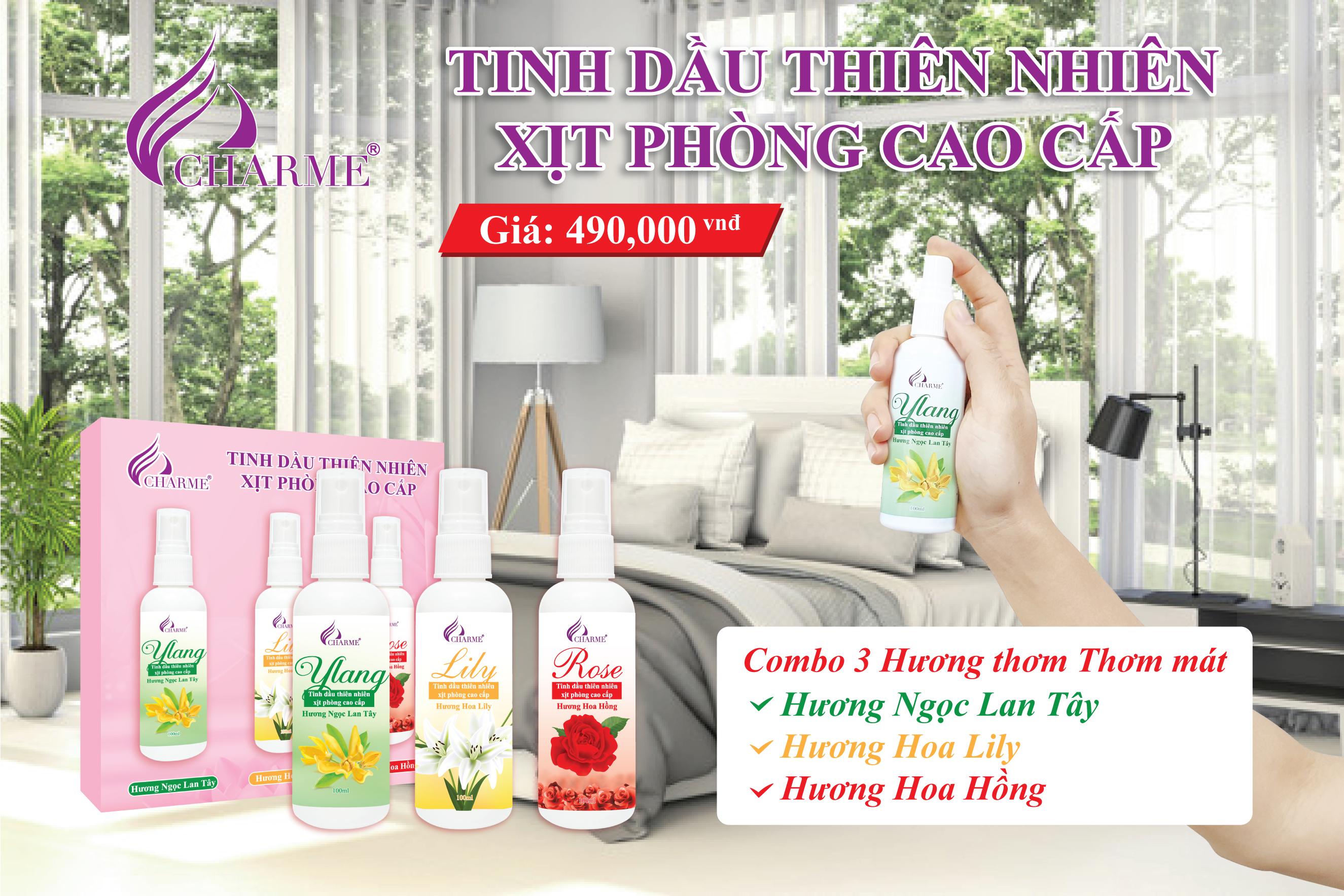 Tinh Dầu Xịt Phòng Charme 100ml
