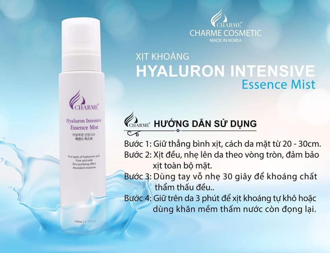 Xịt khoáng Charme Hyaluron Intensive Essence Mist