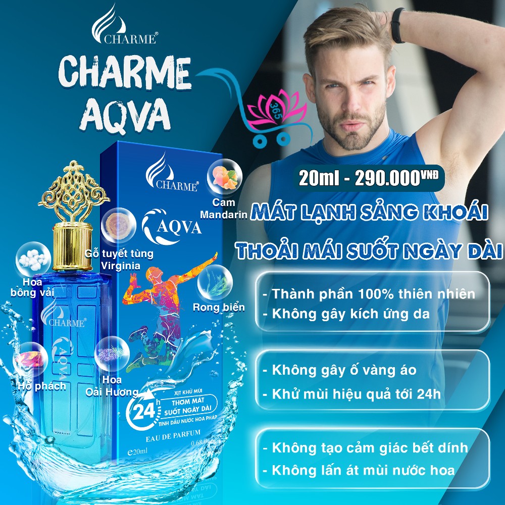 Xịt Khử Mùi Charme Aqva 20ml Nam Chính Hãng