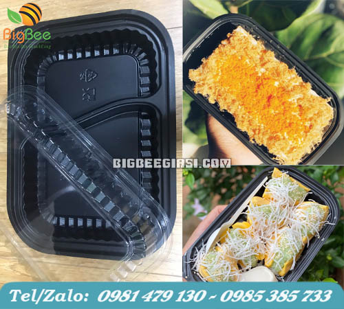hộp nhựa đế đen đựng bánh