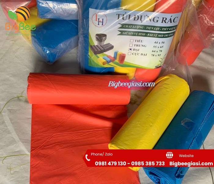 Túi đựng rác cuộn 1 lốc 3 màu Túi đựng rác cuộn 1 lốc 3 màu