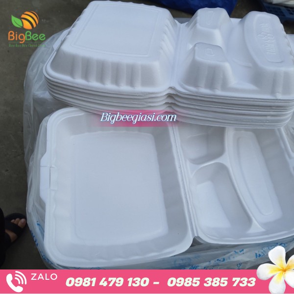 Hộp xốp đựng cơm 3 ngăn Hộp xốp đựng cơm 3 ngăn