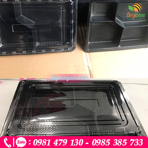 Hộp nhựa đen 4 ngăn cơm Hộp nhựa đen 4 ngăn cơm