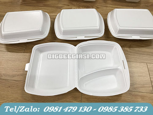 hộp xốp 2 ngăn đựng cơm