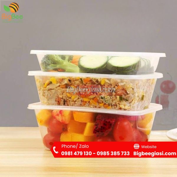 Hộp chữ nhật đựng thức ăn mang đi dùng được cho cả lò vi sóng Hộp chữ nhật đựng thức ăn mang đi dùng được cho cả lò vi sóng