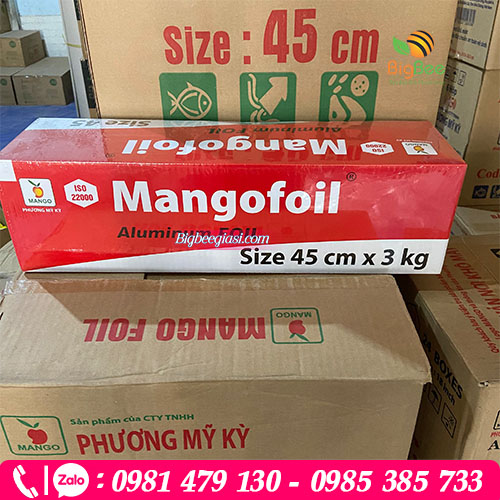 1 cuộn Màng nhôm bọc thực phẩm Mangofoil 45cmx 3kg 1 cuộn Màng nhôm bọc thực phẩm Mangofoil 45cmx 3kg