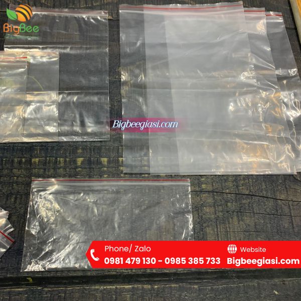 Túi zip chỉ đỏ đứng và ngang Túi zip chỉ đỏ đứng và ngang