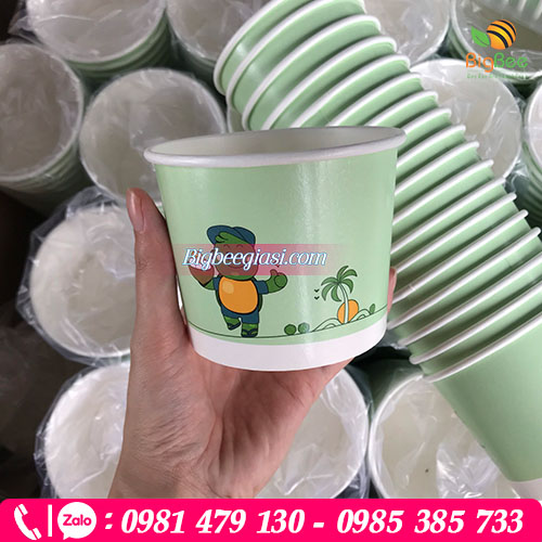 Tô giấy đựng kem, đựng đồ ăn nóng lạnh chống thấm 2 lớp PE Tô giấy đựng kem, đựng đồ ăn nóng lạnh chống thấm 2 lớp PE