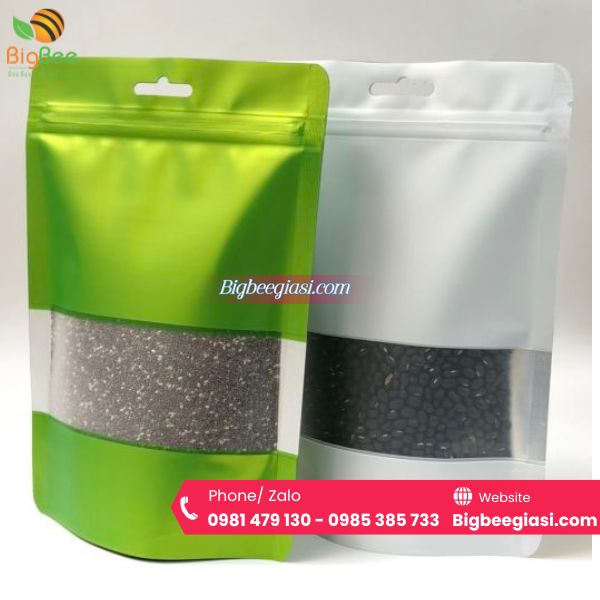 Túi zipper nhôm có cửa sổ tràn viền Túi zipper nhôm có cửa sổ tràn viền