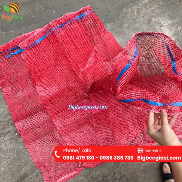 Bao tải lưới leno màu đỏ Bao tải lưới leno màu đỏ
