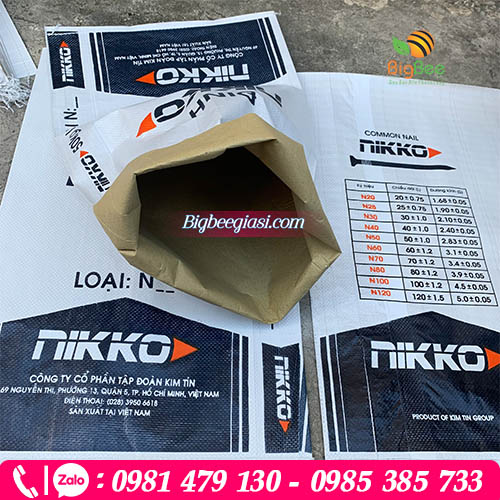 Bao pp tráng ghép giấy kraft in logo Bao pp tráng ghép giấy kraft in logo