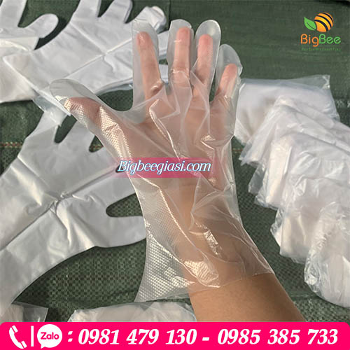 Găng tay nilon xốp dùng 1 lần Găng tay nilon xốp dùng 1 lần