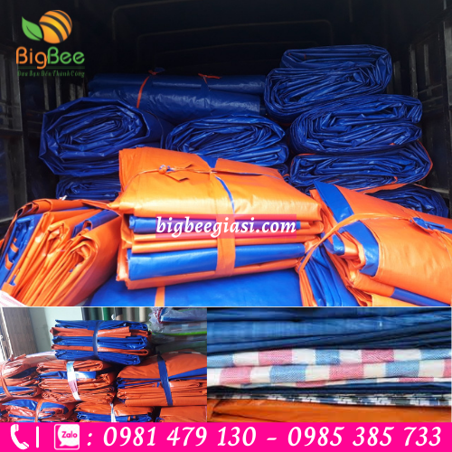 Bạt nhựa xanh cam, bạt nhựa sọc