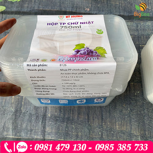 Bộ 10 cái hộp chữ nhật đựng thực phẩm Bộ 10 cái hộp chữ nhật đựng thực phẩm