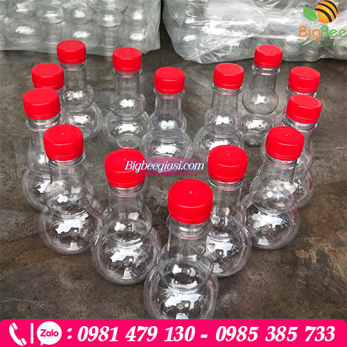 Chai nhựa hồ lô đựng rượi đẹp, bóng, bắt mắt Chai nhựa hồ lô đựng rượi đẹp, bóng, bắt mắt