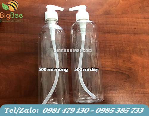 Chai nhựa vòi nhấn 500ml chất lượng, an toàn Chai nhựa vòi nhấn 500ml chất lượng, an toàn
