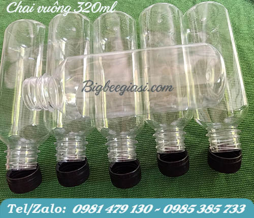 Chai nhựa vuông 320ml Chai nhựa vuông 320ml