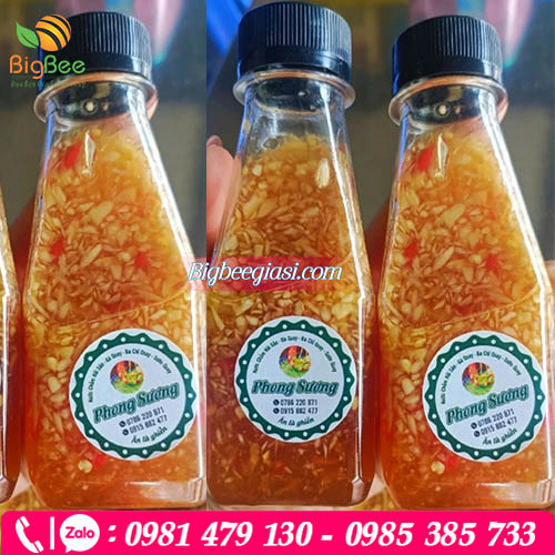 Chai pet vuông 150ml  đựng nước chấm Chai pet vuông 150ml  đựng nước chấm