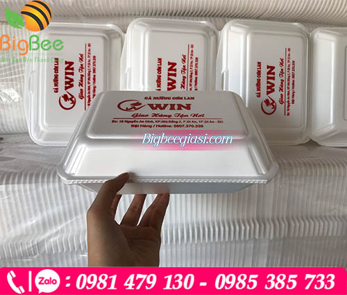 Thu Hồng nhận in logo lên hộp xốp Thu Hồng nhận in logo lên hộp xốp