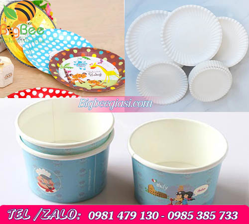 chén đĩa giấy dùng 1 lần giá rẻ tại tphcm