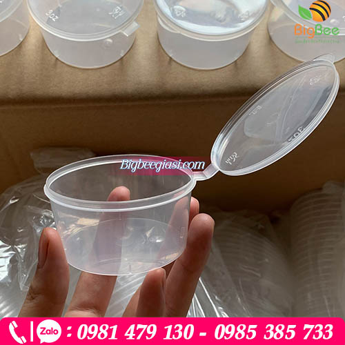 Chén hũ nhựa đựng nước chấm có nắp Chén hũ nhựa đựng nước chấm có nắp