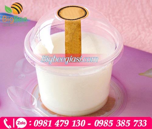 cốc nhựa nắp cầu 200ml đựng kem, sữa chua dùng 1 lần