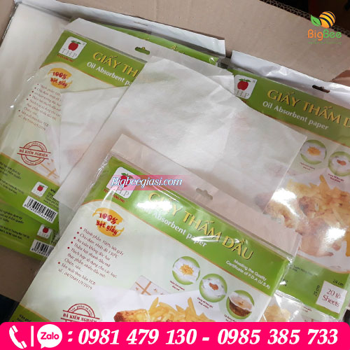Giấy thấm dầu thực phẩm bịch 20 tờ, Kích thước: 24*25cm Giấy thấm dầu thực phẩm bịch 20 tờ, Kích thước: 24*25cm