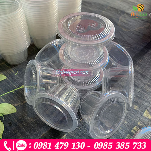 Hộp nhựa đựng rau câu hoa mai có nắp đậy Hộp nhựa đựng rau câu hoa mai có nắp đậy