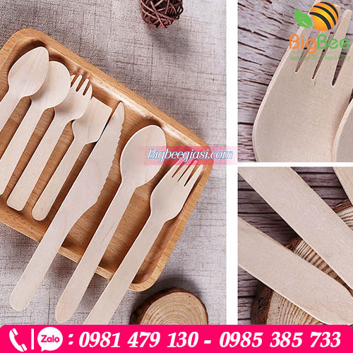 Dao muỗng nĩa gỗ dùng 1 lần