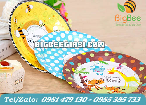 Đĩa giấy in họa tiết đưng bánh kem, bánh sinh nhật Đĩa giấy in họa tiết đưng bánh kem, bánh sinh nhật