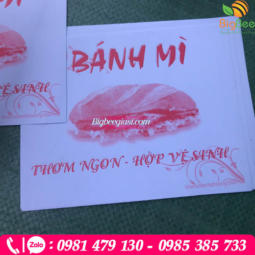 Giấy gói bánh mì in sẵn tiện lợi Giấy gói bánh mì in sẵn tiện lợi