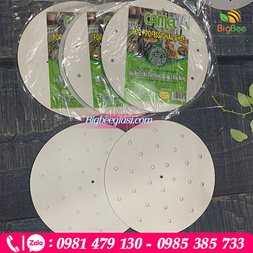 Giấy nến tròn đục lỗ lót nồi chiên không dầu Giấy nến tròn đục lỗ lót nồi chiên không dầu