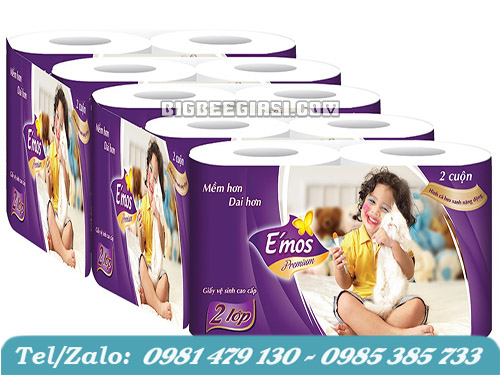 Giấy vệ sinh E’mos màu tím 2 lớp Giấy vệ sinh E’mos màu tím 2 lớp